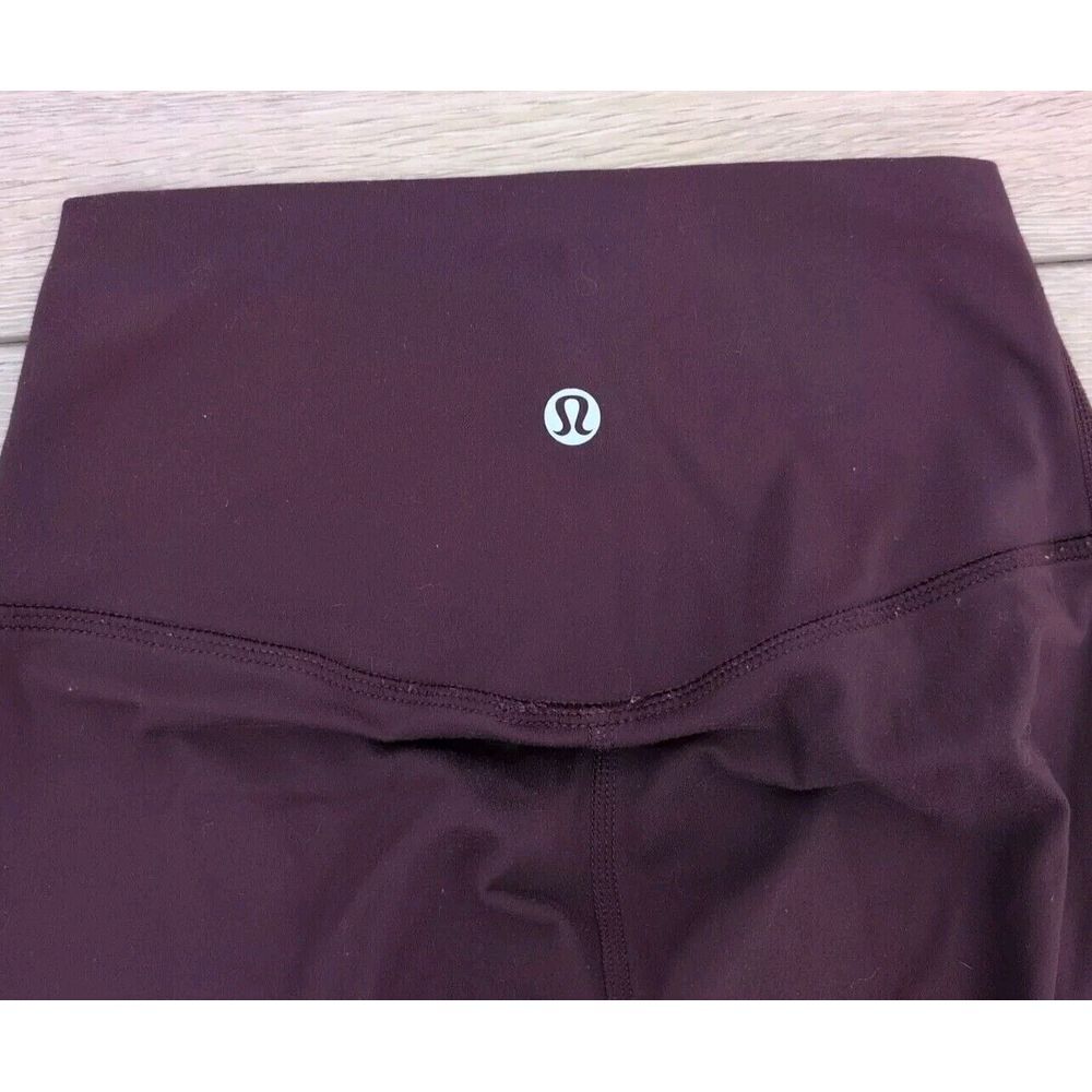 Lululemon Wunder Under‎ Tight Crop Womens Burgundy Leggings Mid Rise Stretch 23" - Picture 6 of 6